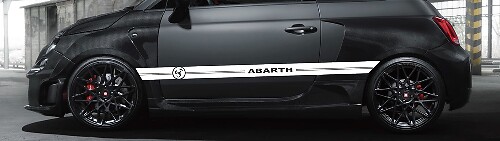 Kit de Vinilo con Rayas Laterales de Carreras para Fiat 500 Abarth 2006-2019