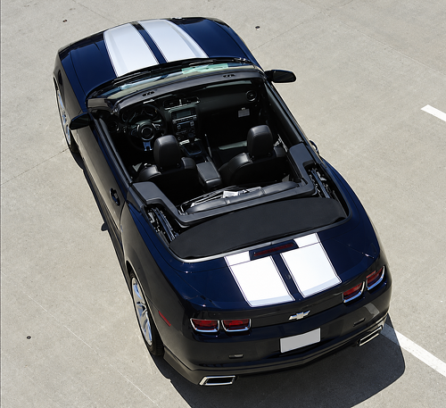 Convertible Twin Rally Stripe Kit — Adhesivo de vinilo (capó, maletero, alerón trasero) para Chevrolet Camaro RS 2014-2015