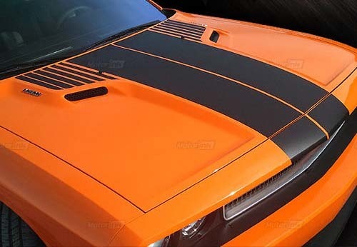 Calcomanías adhesivas de rayas opacas para Dodge Challenger Strobe T Hood Rally Racing 2008-2014
