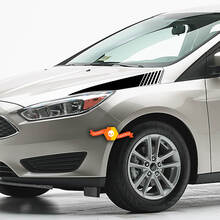2011-2014 Ford Focus Hood Side Strobe Blackout Rally Racing Stripes Pegatinas Calcomanías
 2