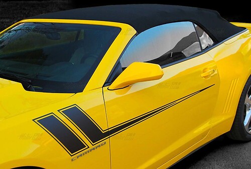 Twin Hash Pinstripe Pair — Adhesivo de vinilo (lateral, guardabarros delantero) para Chevrolet Camaro 2014-2017