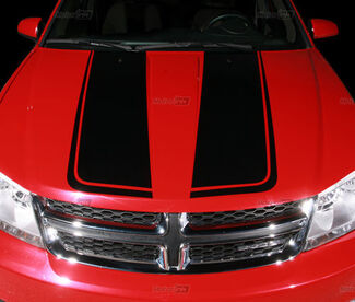 2008-2014 Dodge AVENGER Hood Blackout Accent Rally Racing Stripes Calcomanías 09 10