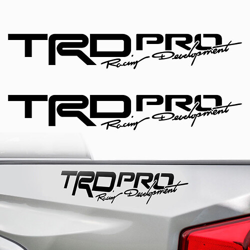 Calcomanía de vinilo para cabecera de desarrollo de competición TRD Pro para Toyota Tacoma