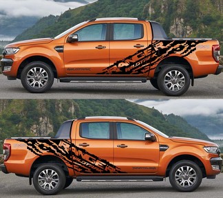 2X Ford Ranger WIldtrack adhesivos gráficos de vinilo laterales grandes 2015 - 2019