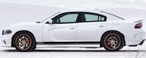 T/X Twin Rocker Stripe Par de Pegatinas Vinilo para Paneles Laterales para Dodge Charger 2011-2018