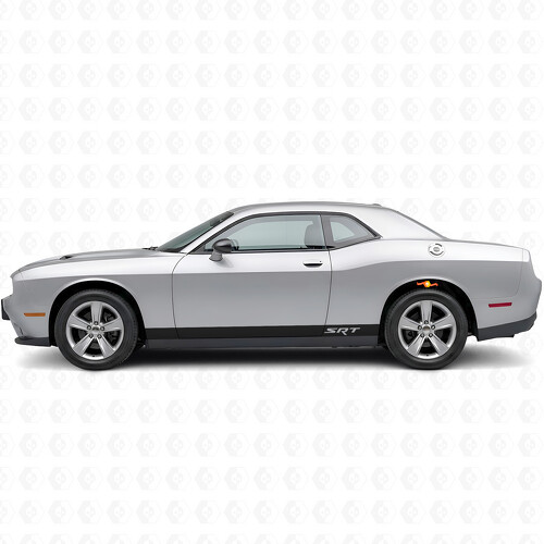 Calcomanía de vinilo de franjas estilo SRT para paneles laterales de Dodge Challenger 2009-2018