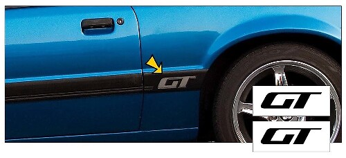 Juego de Calcomanías de Vinilo con Logo GT para Panel Trasero de Musclecar Musclecarmodel GT 1985-1986