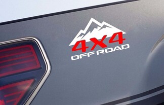(2) 4x4 OFF ROAD Mountain bed panel calcomanía emblema camión de carreras WR v2
