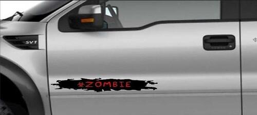 Juego de vinilos laterales estilo desgastado Zombie para coches
