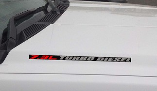 Calcomanía de vinilo para capó TURBO DIESEL de 7,3 l: Ford Powerstroke F250 F350 (bloque) fondo negro