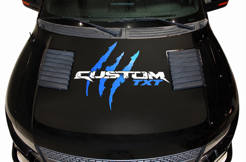 SVT CUSTOM TXT Blue Tear Graphic — Pegatina de vinilo (capó) para Ford F-150 Raptor 2010-2014