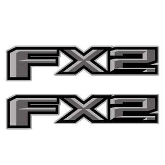 Juego de 2: 2018 Ford F-150 FX2 todoterreno calcomanía de vinilo camioneta caja lateral -plata