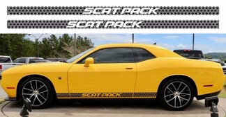 2X Dodge Challenger Scat Pack Rocker Panel calcomanías Stripe Vinyl Graphics Scatpack