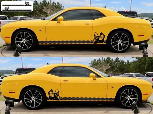 2X Dodge Challenger Scat Pack Rocker Panel Pegatinas Calcomanías Rayas Vinilo Gráficos Scatpack
