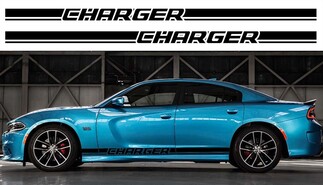 2X Dodge Charger Rocker Panel calcomanías Stripe Vinyl Graphics Kit 2011-2018