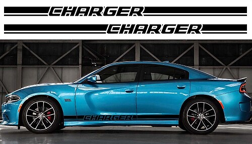 Kit de pegatinas de vinilo de franja recta para paneles laterales para Dodge Charger 2011-2018