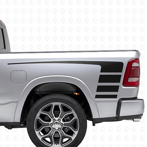 Kit de Vinilo de Calcomanías de Raya Estilo Estroboscópico para Capó y Laterales de Caja para Dodge Ram 1500_1