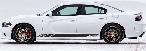 T/X Spear Rocker Rayas Par Vinilo Para Paneles Laterales para Dodge Charger 2011-2017