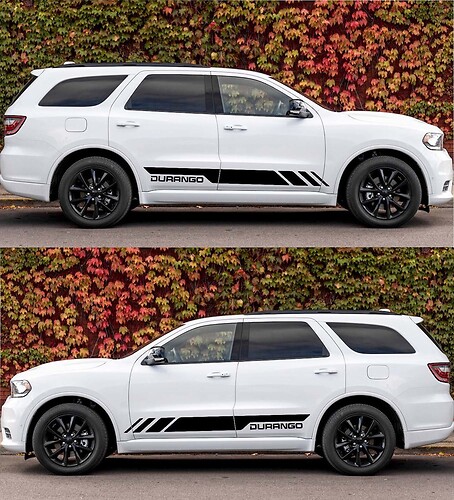 2X Kit de vinilo adhesivo de rayas para puerta lateral para Dodge Durango 2010-2022 RT GT Sport
