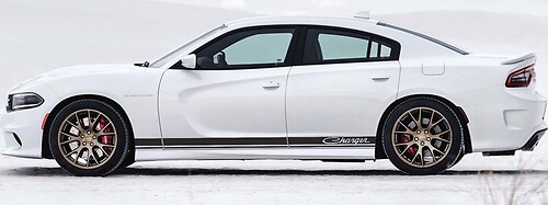 2X Dodge Charger Rocker Panel calcomanías Stripe Vinyl Graphics Kit
