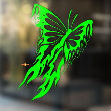 Calcomanía Universal de Vinilo Mariposa Revoloteante con Alas de Fuego_3