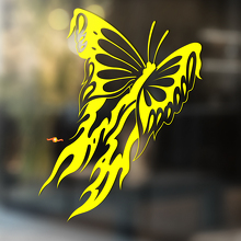 Calcomanía Universal de Vinilo Mariposa Revoloteante con Alas de Fuego_4