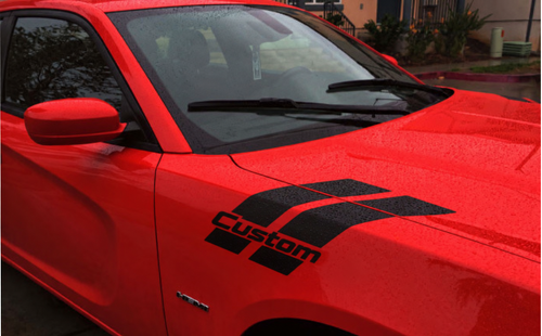 Custom Triple Hash Stripe Pair — Adhesivo de vinilo (capó, guardabarros) para Dodge Charger 2015-2018