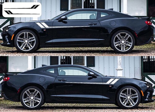 Calcomanía de vinilo lateral con franjas dobles para Chevrolet Camaro 2016-2018