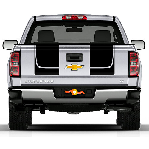 Chevy Silverado calcomanías de vinilo con rayas traseras, pegatinas gráficas RALLY 1500
