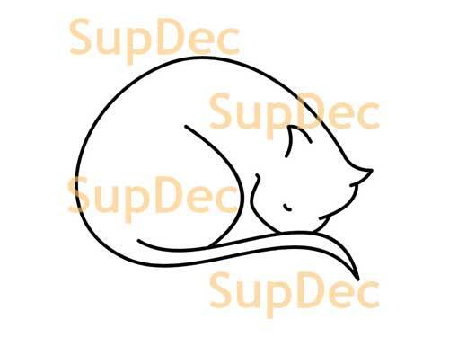 Vinilo de arte de gato para pared, ventana, baño. Calcomanía removible #1.
