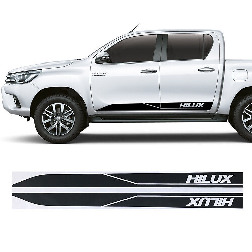 Calcomanía de vinilo con franjas de marca para la puerta lateral de Toyota Hilux
