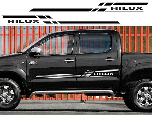 Vinilo adhesivo lateral de rayas finas para Toyota Hilux