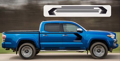 Toyota Tacoma 2015-2018 STORM Kit de gráficos de vinilo para puerta superior pegatinas calcomanías rayas
