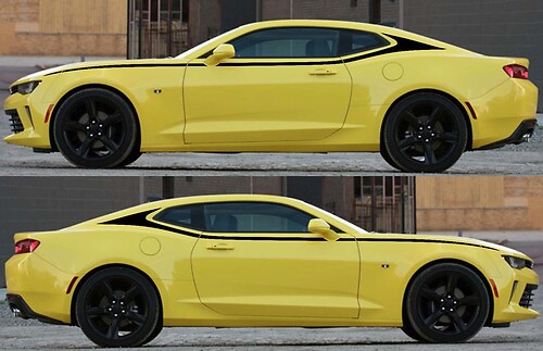 C-Pillar Upper Accent Pair Pilar Adhesivo de vinilo para Chevrolet Camaro 2016-2018