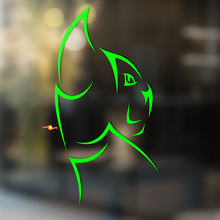 Pegatina de vinilo universal con silueta de gato estilo Trybal_3
