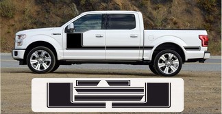 Ford F-150 Side Vinyl Graphics Kit Hockey FORCE Decals Stripes para 2015-2018