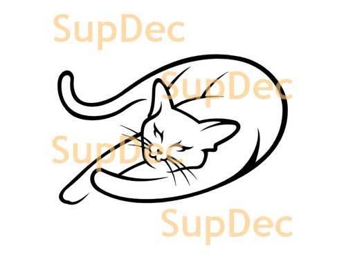 Vinilo artístico de gato para pared, ventana, baño, pegatina extraíble #7
