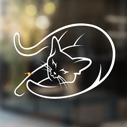 Pegatina adhesiva universal de vinilo de Lying Cat