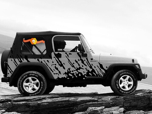 Pegatinas de vinilo laterales de salpicaduras de barro para Jeep Wrangler 1999-2006
