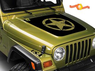 Jeep Wrangler (1999-2006) Kit de envoltura de vinilo personalizado - Kit militar 1