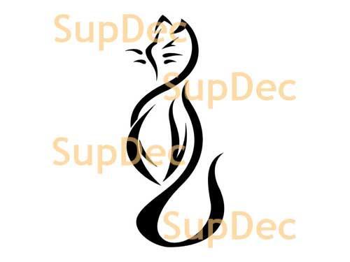 Vinilo artístico de gato para pared, ventana, baño, pegatina extraíble #8
