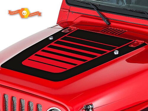 Kit de vinilo con franjas Strobe para capó para Jeep Wrangler TJ 1999-2006