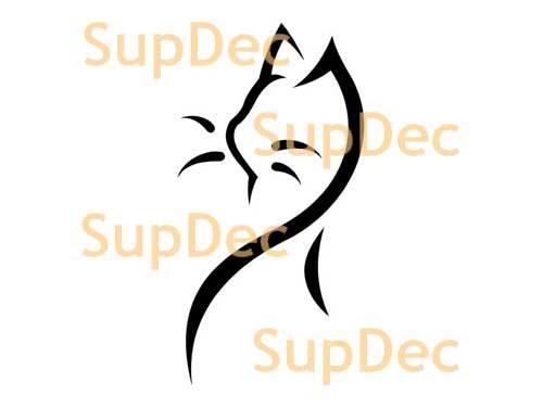 Vinilo de arte de gato para pared o ventana, calcomanía para baño removible #9
