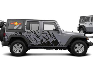 Jeep Wrangler (2007-2016) Kit de calcomanías de vinilo personalizadas de 4 puertas - Burst