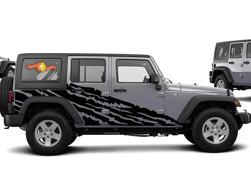 Adhesivo Vinilo Lateral Estilo Rasgado para Jeep Wrangler 2007-2016