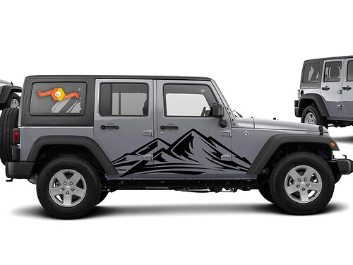 Vinilo adhesivo lateral de cadena montañosa para Jeep Wrangler 2007-2016