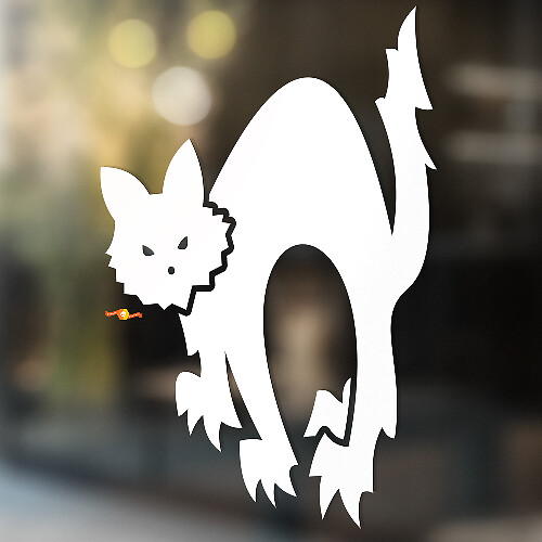 Pegatina Vinilo Universal Silueta de Gato Enfadado