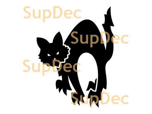 Vinilo de arte de gato para pared, ventana, baño. Calcomanía removible #10.
