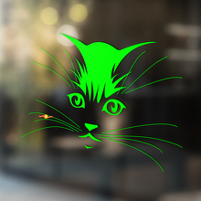 Pegatina de vinilo universal con cara de gato adorable_3