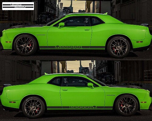 Pegatina de vinilo lateral con franjas estilo Mopar para Dodge Challenger 2009-2018